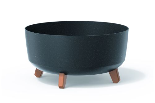 Flower pot GRACIA LOW ECO WOOD, eco anthracite