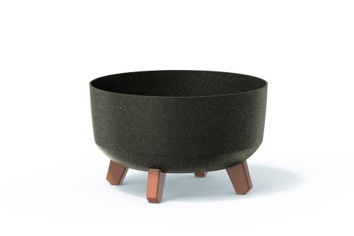 Flower pot GRACIA LOW ECO WOOD, eco coffee