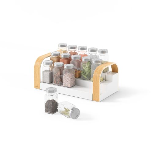 UMBRA BELLWOOD 3-TIER SPICE SHELF  WHT/NAT
