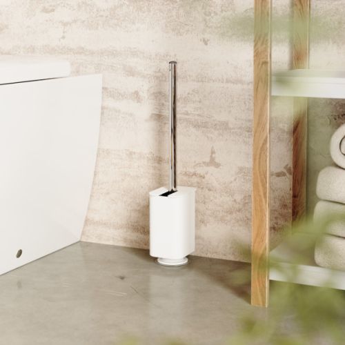 UMBRA FLEX ADHESIVE BRUSH WHITE Четка за тоалетна със стойка със залепващи ленти, бял