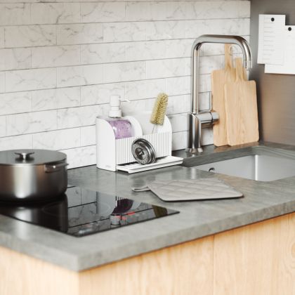 UMBRA SLING SINK CADDY W/PUMP WHITE