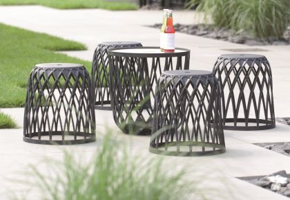 Set of 3 baskets UNIQUBO SET5,  anthracite