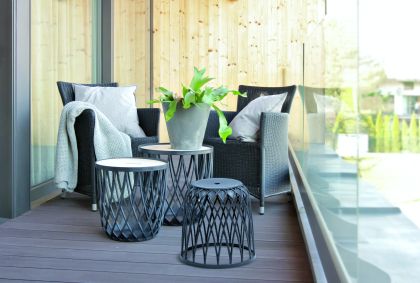 Set of 3 baskets UNIQUBO SET3,  anthracite