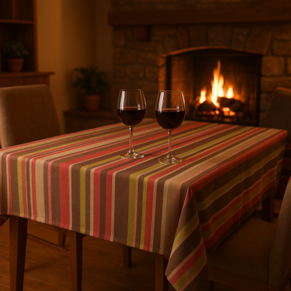 STRIPE TABLECLOTH 150X150 C