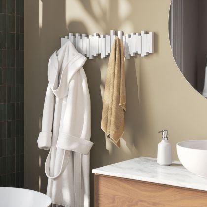 Стенна закачалка UMBRA STICKS 8, бял