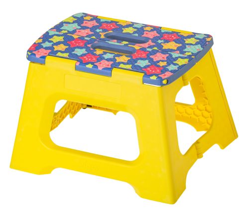 VIGAR COMPACT STARS Сгъваемо столче, стъпало 27см, жълт