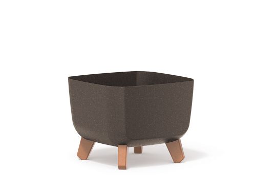 GRACIA SQUARE ECO WOOD Саксия за цветя, квадратна 24см, кафе