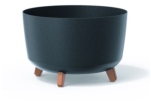 GRACIA STANDART ECO WOOD Кръгла кашпа, 25.7см, антрацит