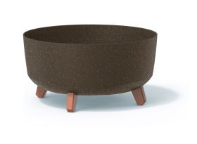 Flower pot GRACIA LOW ECO WOOD, eco coffee