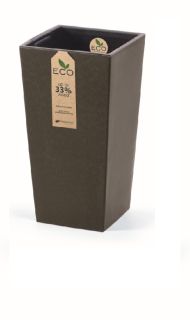 URBI SQUARE ECO WOOD Висока кашпа със саксия, 44.9см, кафе