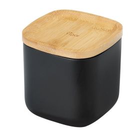 VIGAR BOX ZENSE BAMBOO BLACK SQUARE BATHROOM CONTAINER