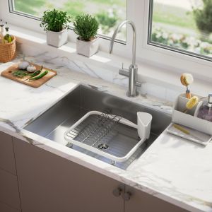 UMBRA SINKIN DISH RACK WHT/NKL
