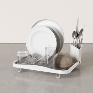 UMBRA SINKIN DISH RACK WHT/NKL