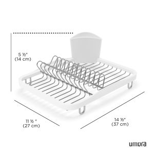UMBRA SINKIN DISH RACK WHT/NKL