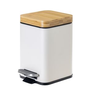 VIGAR ZENSE SQUARE GREY METAL PEDAL BIN WITH PEDAL BIN 3 L