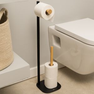 VIGAR ZENSE TOILET PAPER ROLL HOLDER WITH STORAGE BAMBOO
