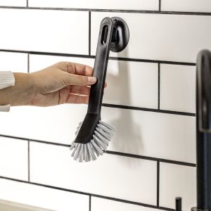 VIGAR OVAL DISH BRUSH WITH SUCTION CUP HOLDER
