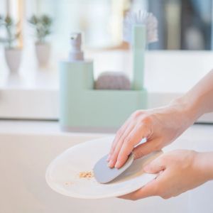 VIGAR RENGØ Диспенсър за кухня с място за гъба,  4 части, светло син