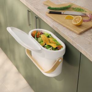 UMBRA BELLWOOD COMPOST BIN WHT/NAT