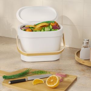 UMBRA BELLWOOD COMPOST BIN WHT/NAT