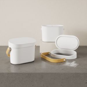 UMBRA BELLWOOD COMPOST BIN WHT/NAT