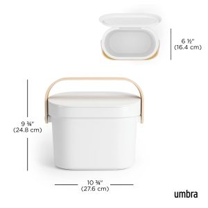 UMBRA BELLWOOD COMPOST BIN WHT/NAT