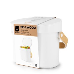 UMBRA BELLWOOD COMPOST BIN WHT/NAT