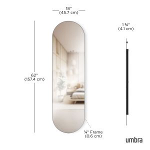 UMBRA HUBBA PILL MIRROR 62x18  TITANIUM