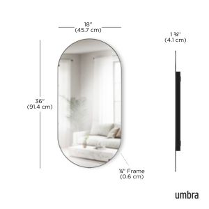 UMBRA HUBBA PILL MIRROR 62x18  TITANIUM