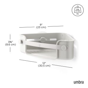 UMBRA FLEX ADHESIVE CORNER BIN GREY