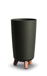 Flower pot GRACIA TUBUS SLIM ECO WOOD, ECO coffee