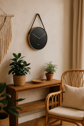 Стенен часовник Karlsson Belt, черен