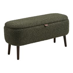 Harlow Bench with storage, teddy, green, 95x37x45 cm,