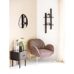 House Nordic Mostar Wall shelf, pine, black,  86x10x38 cm