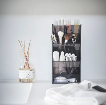 YAMAZAKI Tower Slanted Make-Up Storage Case BK