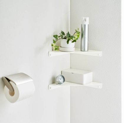 YAMAZAKI Tower Wall Mounted Corner Shelf WH