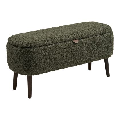 House Nordic Harlow Bench with storage, teddy, green, 95x37x45 cm,
