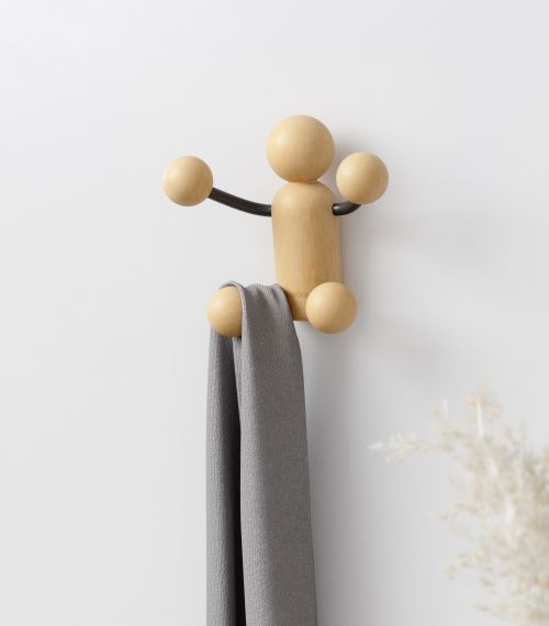 UMBRA WOODY WALL HOOK BLK/NAT
