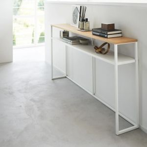 YAMAZAKI Tower Конзолна масичка с рафт, бял