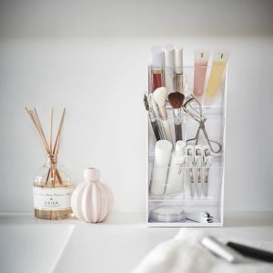 YAMAZAKI Tower Органайзер за грим и козметика, бял