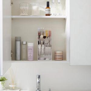 YAMAZAKI Tower Органайзер за грим и козметика, бял