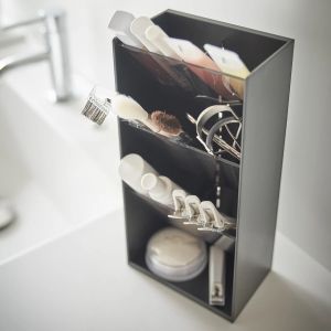 YAMAZAKI Tower Органайзер за грим и козметика, черен