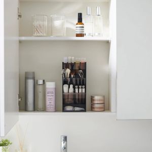 YAMAZAKI Tower Органайзер за грим и козметика, черен