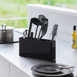 YAMAZAKI Tower Kitchen Tool & Cutting Board Holder BK