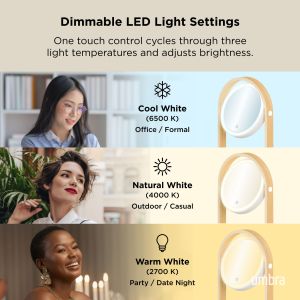 UMBRA BELLWOOD VANITY MIRROR  WHT/NAT