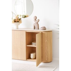 House Nordic Larvik Sideboard, granite/ash veneer, natural/off white