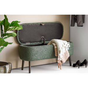 House Nordic Harlow Bench with storage, teddy, green, 95x37x45 cm,