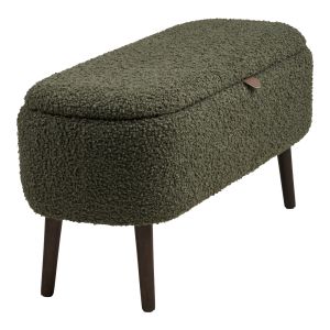 House Nordic Harlow Bench with storage, teddy, green, 95x37x45 cm,