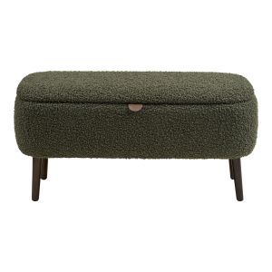 House Nordic Harlow Bench with storage, teddy, green, 95x37x45 cm,