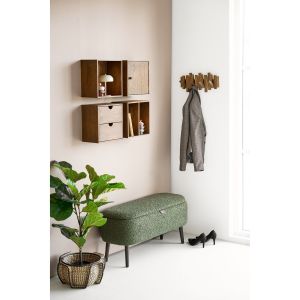 House Nordic Harlow Bench with storage, teddy, green, 95x37x45 cm,